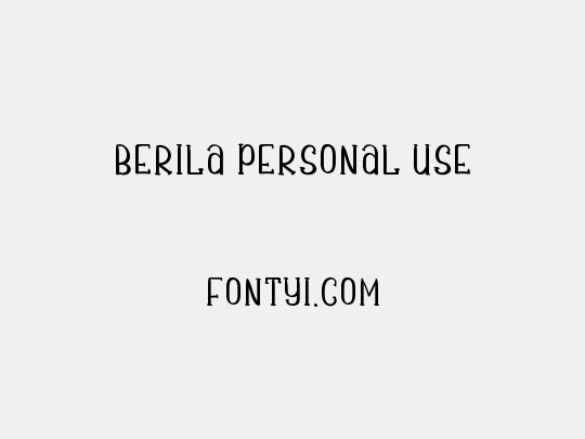 Berila PERSONAL USE