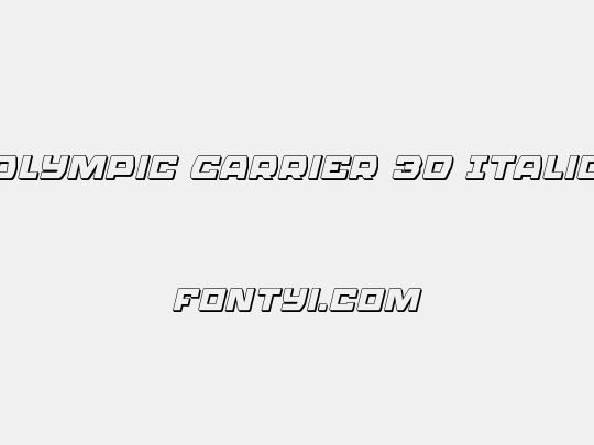 Olympic Carrier 3D Italic