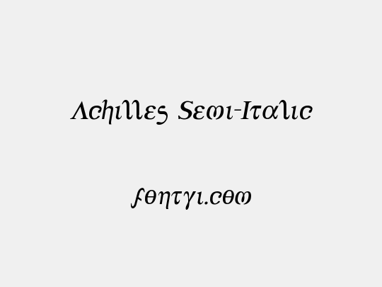 Achilles Semi-Italic