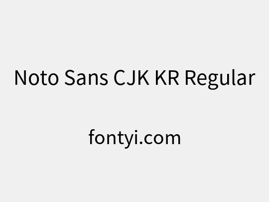 Noto Sans CJK KR Regular