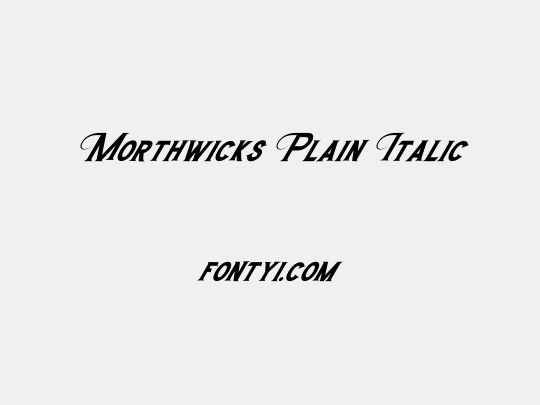 Morthwicks Plain Italic