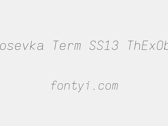 Iosevka Term SS13 ThExObl