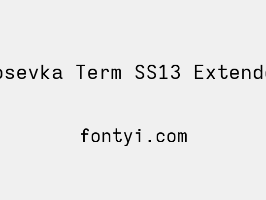 Iosevka Term SS13 Extended