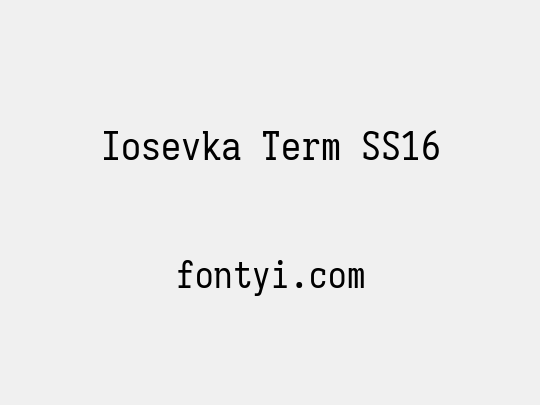Iosevka Term SS16