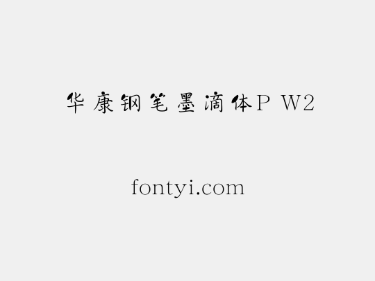 华康钢笔墨滴体P W2