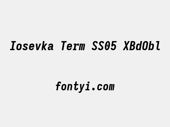 Iosevka Term SS05 XBdObl