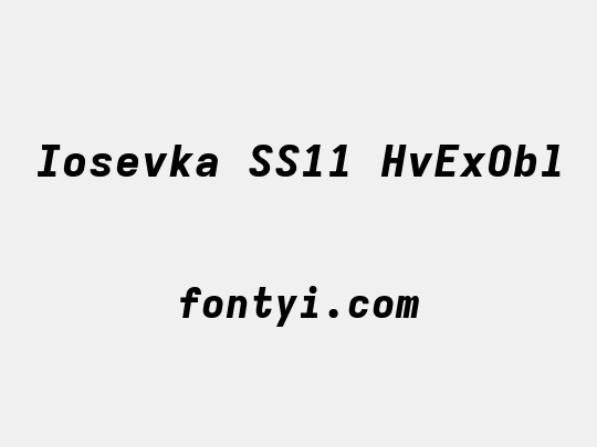 Iosevka SS11 HvExObl