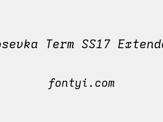 Iosevka Term SS17 Extended
