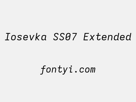 Iosevka SS07 Extended