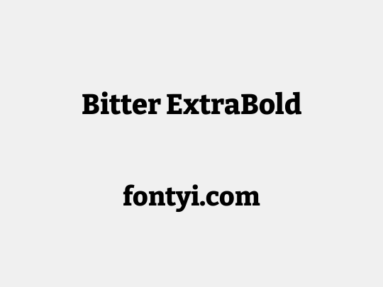 Bitter ExtraBold