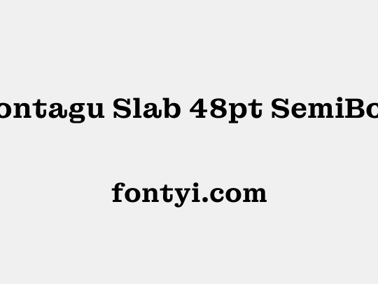 Montagu Slab 48pt SemiBold