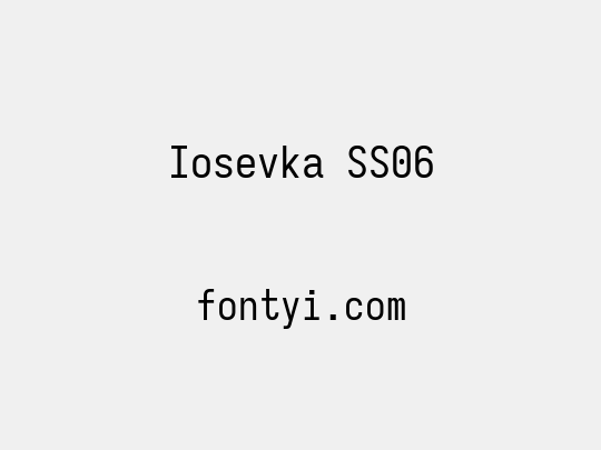 Iosevka SS06