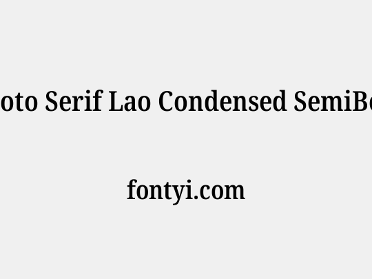 Noto Serif Lao Condensed SemiBold
