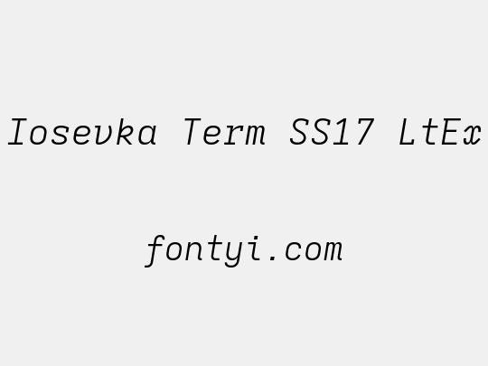 Iosevka Term SS17 LtEx