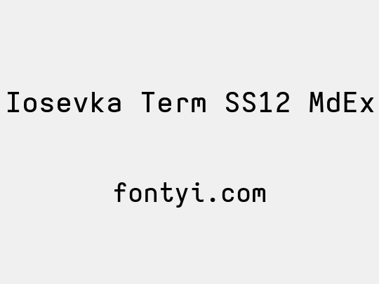 Iosevka Term SS12 MdEx
