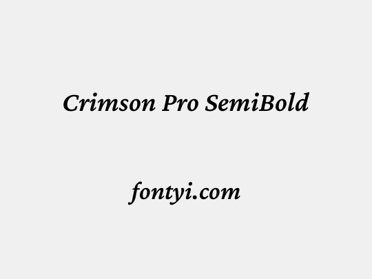 Crimson Pro SemiBold