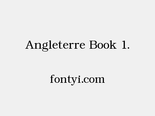 Angleterre Book 1.�