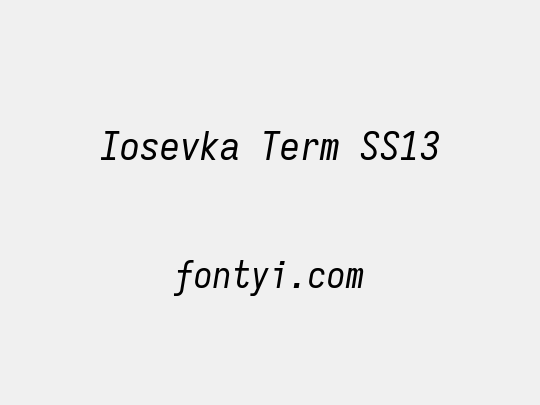 Iosevka Term SS13