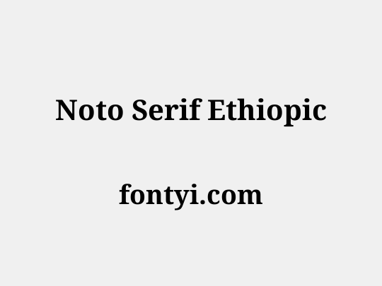 Noto Serif Ethiopic