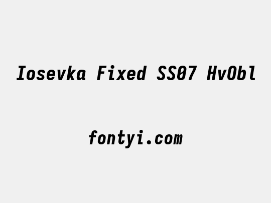 Iosevka Fixed SS07 HvObl
