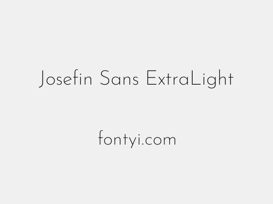 Josefin Sans ExtraLight