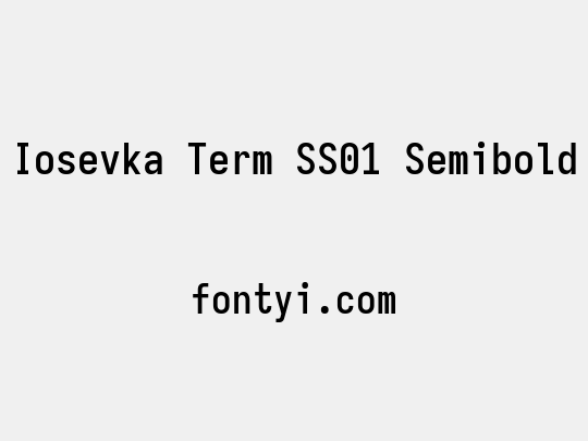 Iosevka Term SS01 Semibold