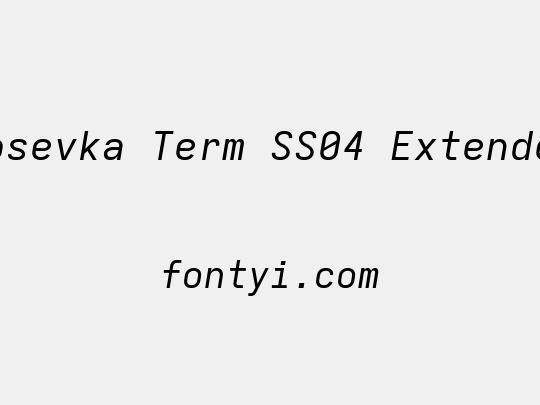 Iosevka Term SS04 Extended