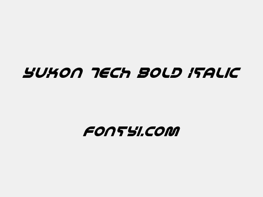 Yukon Tech Bold Italic