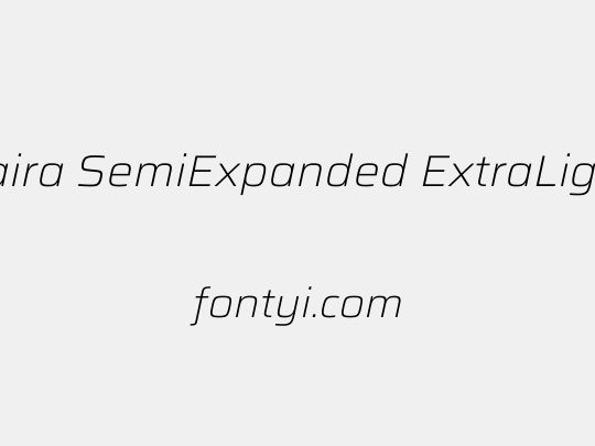 Saira SemiExpanded ExtraLight