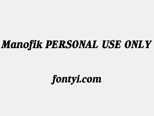 Manofik PERSONAL USE ONLY
