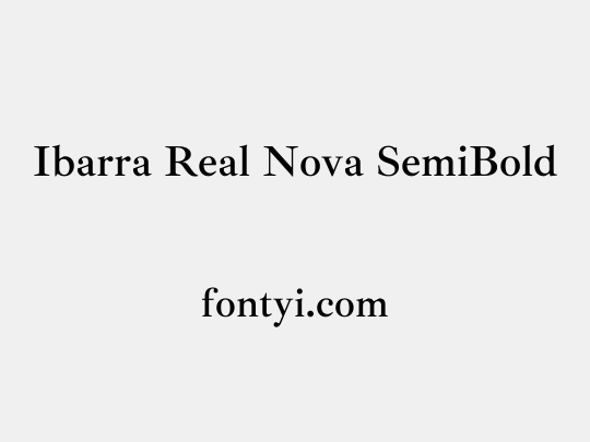 Ibarra Real Nova SemiBold