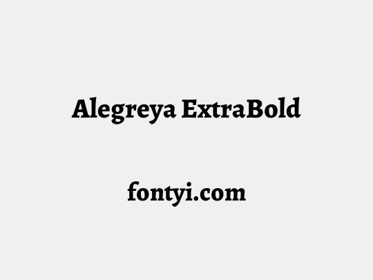 Alegreya ExtraBold
