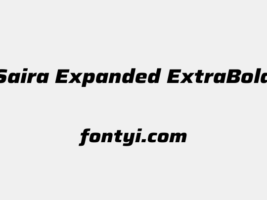 Saira Expanded ExtraBold