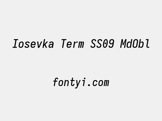 Iosevka Term SS09 MdObl