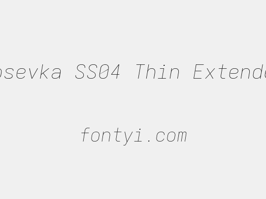 Iosevka SS04 Thin Extended