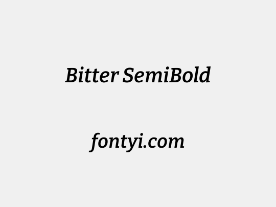 Bitter SemiBold