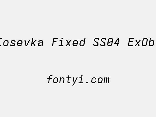 Iosevka Fixed SS04 ExObl