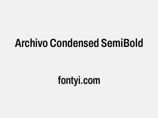 Archivo Condensed SemiBold