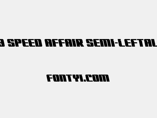 '89 Speed Affair Semi-Leftalic