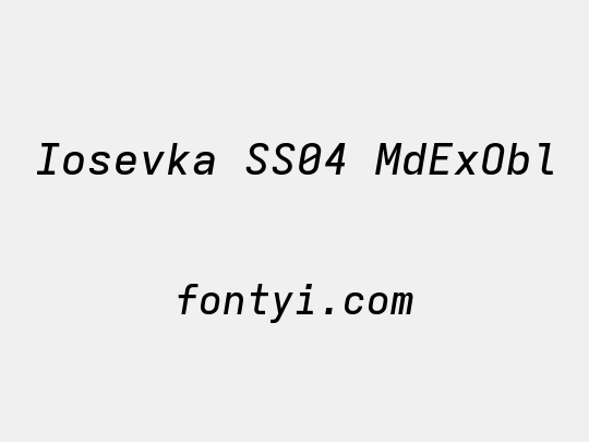 Iosevka SS04 MdExObl