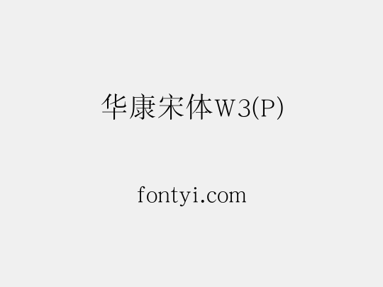 华康宋体W3(P)