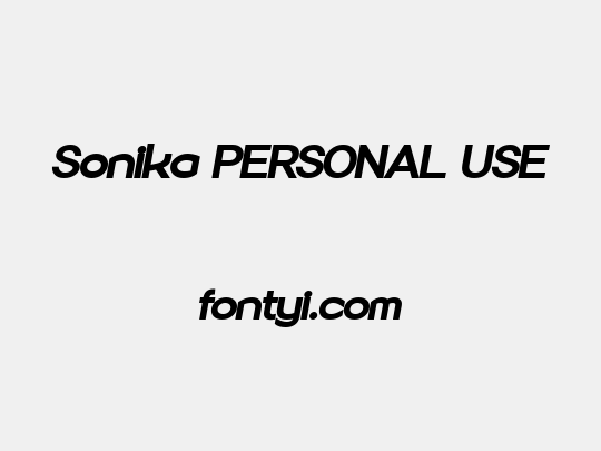 Sonika PERSONAL USE
