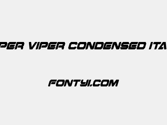Hyper Viper Condensed Italic