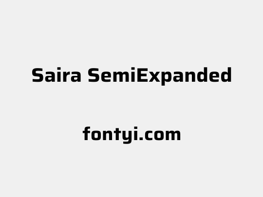 Saira SemiExpanded