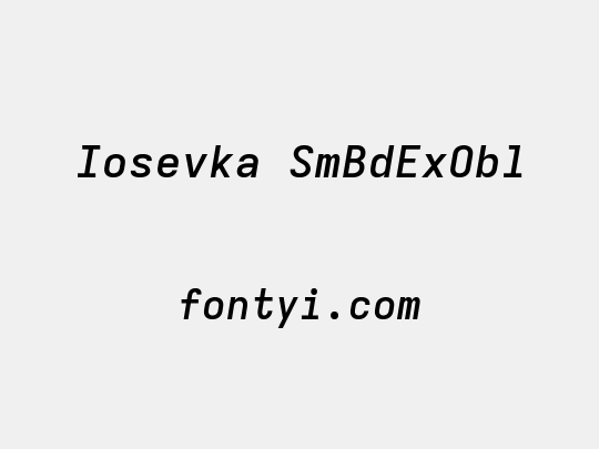 Iosevka SmBdExObl