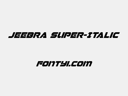 Jeebra Super-Italic
