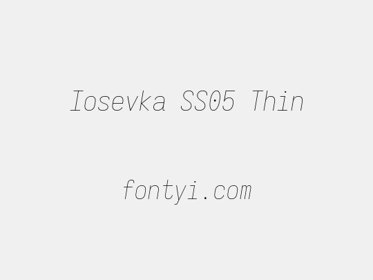 Iosevka SS05 Thin