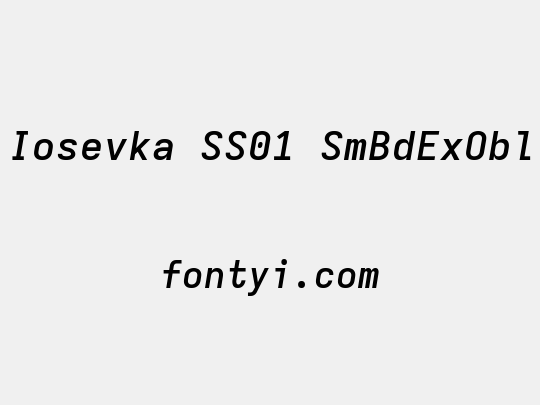 Iosevka SS01 SmBdExObl