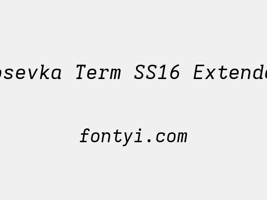Iosevka Term SS16 Extended