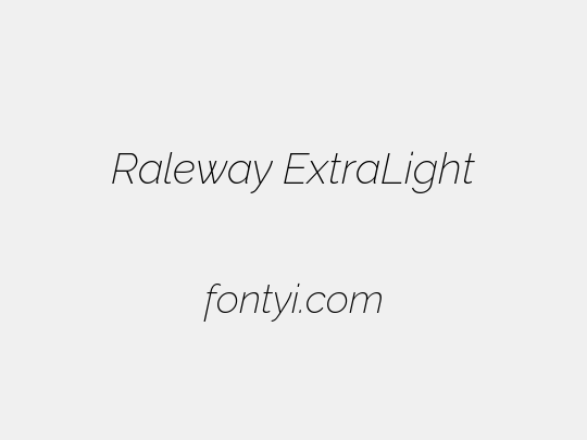 Raleway ExtraLight